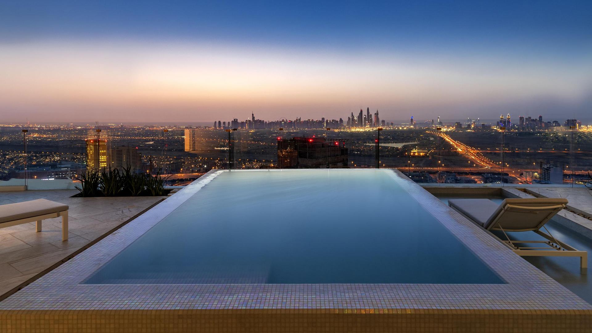 Night Reflections in Infinity Pool